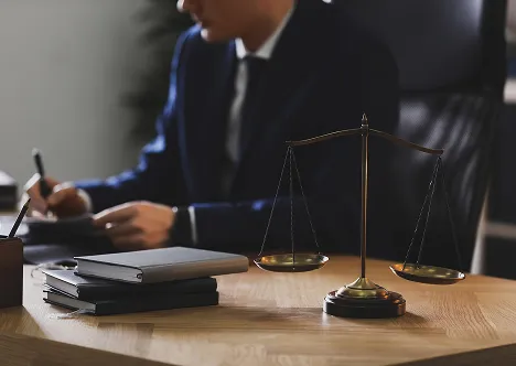 office with weighing scale justice
